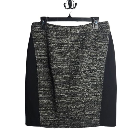 Ann Taylor Multimedia Wool Tweed Corpcore Pencil Skirt Neutral Textured Size 8 - Picture 2 of 8